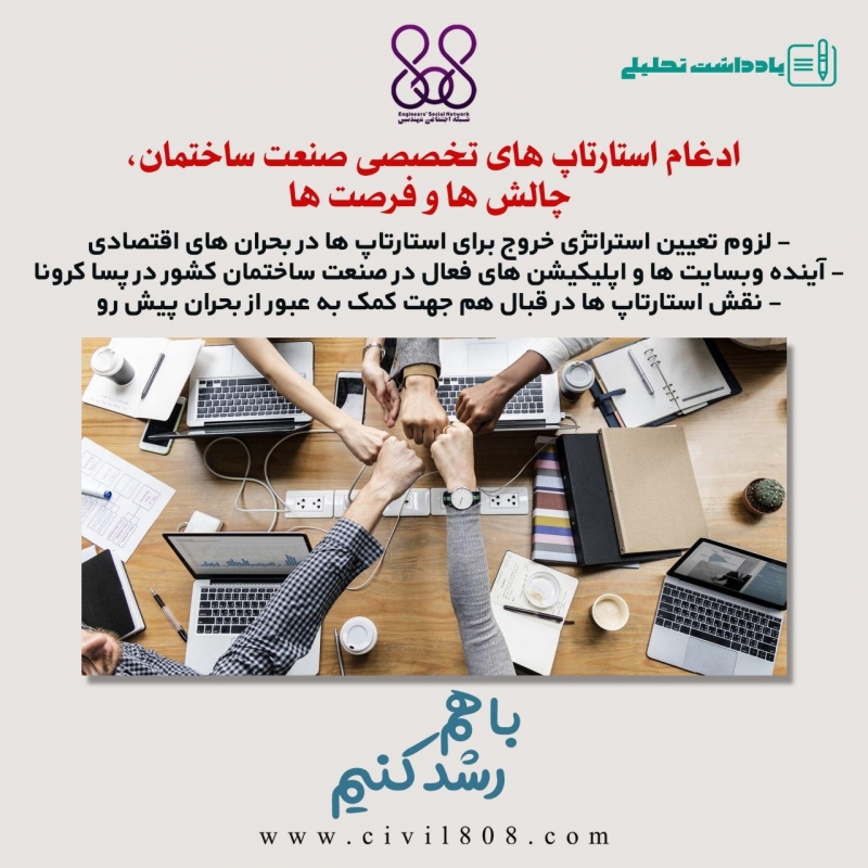یادداشت تحلیلی: ادغام استارتاپ های تخصصی صنعت ساختمان، چالش ها و فرصت ها یادداشت تحلیلی: ادغام استارتاپ های تخصصی صنعت ساختمان، چالش ها و فرصت ها