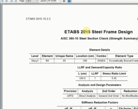 چگونگی کنترل عملکرد برشی و یا خمشی تیر پیوند بصورت دستی و یا با استفاده از نرم افزار ETABS 2015