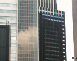 تکان خوردن آسمان خراش ها در زلزله در ژاپن