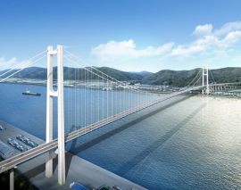 نصب درزهای انبساطی در پل Yi Sun Sin، کره شمالی