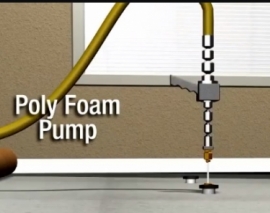 انیمیشن نحوه تزریق فوم منبسط شونده پلی یورتان، برای مسطح کردن و بالا آوردن سطح فونداسیون و دال نشست کرده