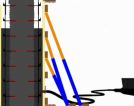 انیمیشن مراحل مقاوم سازی ستون های بتنی به روش ژاکت بتنی تزریقی به منظور افزایش ظرفیت باربری 