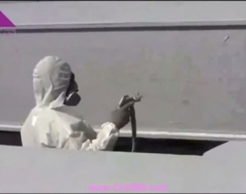 دستگاه XM-PFP Plural-Component Sprayer مورد استفاده برای اسپری کردن مایع ضد حریق بر روی سازه های فولادی به روش Airless