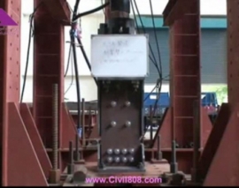 کلیپ آزمایش میراگر اصطکاکی انتقالی (در بادبند قطری) شرکت پال Pall Dynamics به صورت سیکلی در در ژاپن