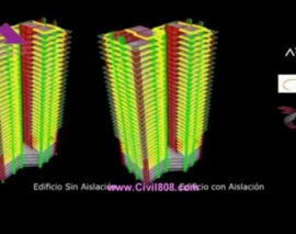  انیمیشن مقایسه رفتار برج 30 طبقه! جداسازی شده لرزه ای و ساختمان با کف صلب در تحلیل تاریخچه زمانی در ETABS 