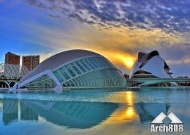  	 خانه اپرا  Opera House    شهرک علوم و هنر والنسیای اسپانیا ، شاهکاری از سانتیاگو کالاتراوا 	