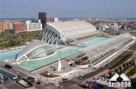  	 خانه اپرا  Opera House    شهرک علوم و هنر والنسیای اسپانیا ، شاهکاری از سانتیاگو کالاتراوا 	