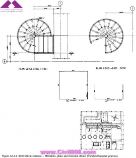 مجموعه عکس های طراحی، مدلینگ، اجرا و انواع پله ها کتاب ارزشمند Staircases - Structural Analysis and Design نوشته اساتید M.Y.H. Bangash, T. Bangash بخش ششم