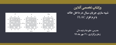 ورکشاپ آنلاین شبیه سازی جریان سیال در داخل خاک با نرم افزار FLAC ورکشاپ آنلاین شبیه سازی جریان سیال در داخل خاک با نرم افزار FLAC