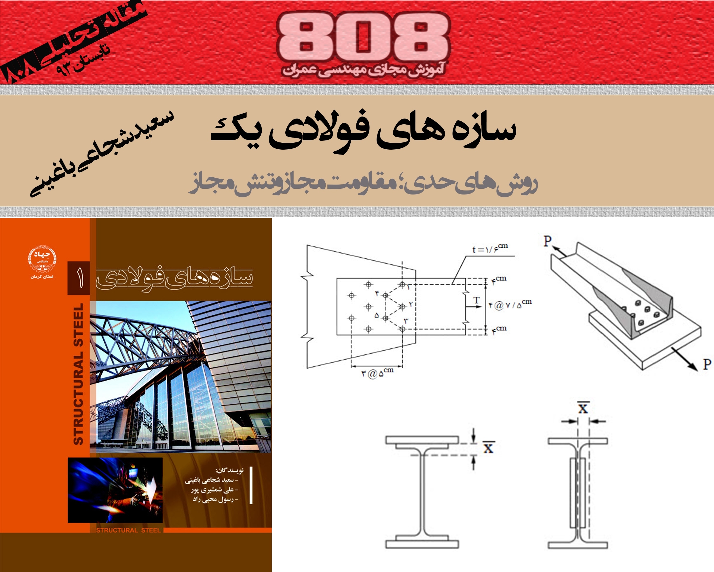 فولاد یک (روش حدی ؛ مقاومت مجاز و تنش مجاز) دانلود فصل اعضای کششی فولاد یک (روش حدی ؛ مقاومت مجاز و تنش مجاز) دانلود فصل اعضای کششی