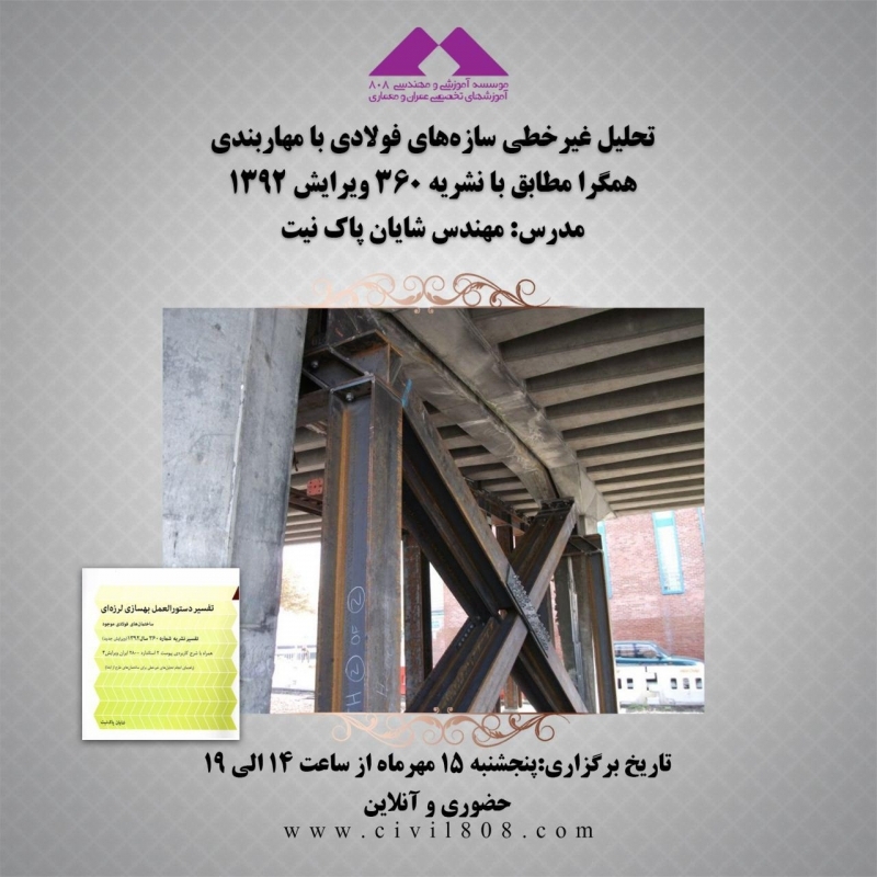 تحلیل غیرخطی سازه‌های فولادی با مهاربندی همگرا مطابق با نشریه 360 سال 1392