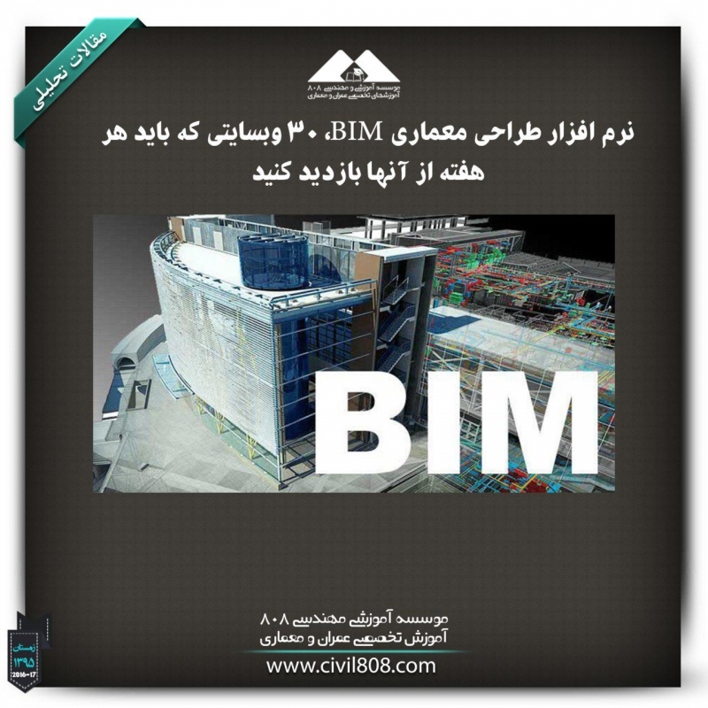 مقاله تحلیلی: نرم افزار طراحی و معماری BIM (Building Information Modeling)،30 وبسایتی که باید هر هفته از آنها بازدید کنید مقاله تحلیلی: نرم افزار طراحی و معماری BIM (Building Information Modeling)،30 وبسایتی که باید هر هفته از آنها بازدید کنید