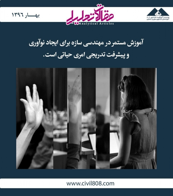 مقاله تحلیلی: آموزش مستمر در مهندسی سازه برای ایجاد نوآوری و پیشرفت تدریجی امری حیاتی است مقاله تحلیلی: آموزش مستمر در مهندسی سازه برای ایجاد نوآوری و پیشرفت تدریجی امری حیاتی است