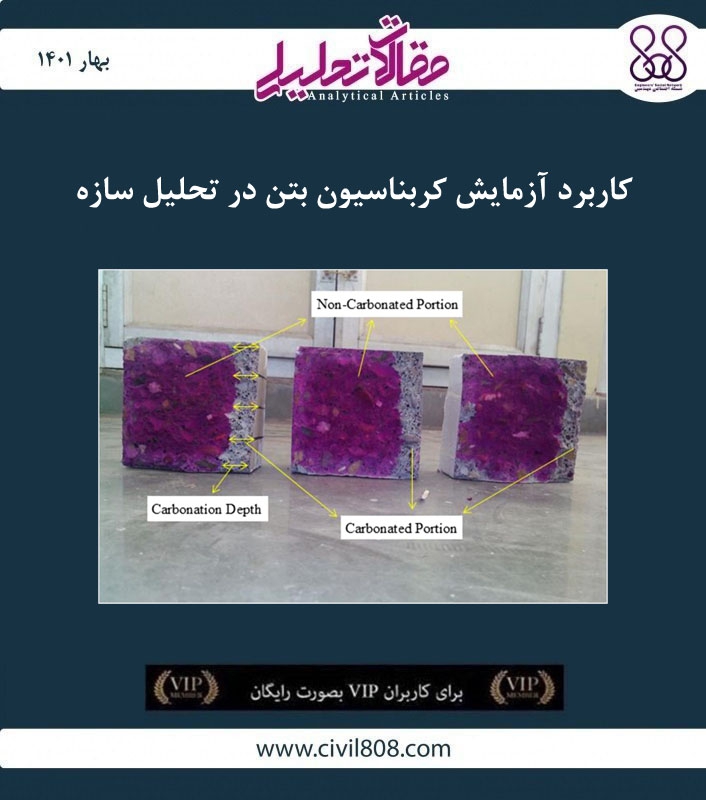 مقاله تحلیلی: کاربرد آزمایش کربناسیون بتن در تحلیل سازه