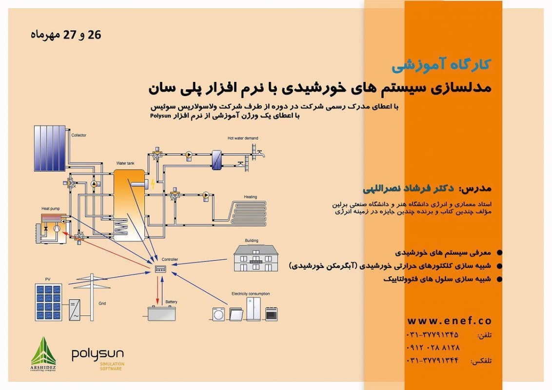 کارگاه آموزشی شبیه سازی سیستم های خورشیدی با نرم افزار پلی سان