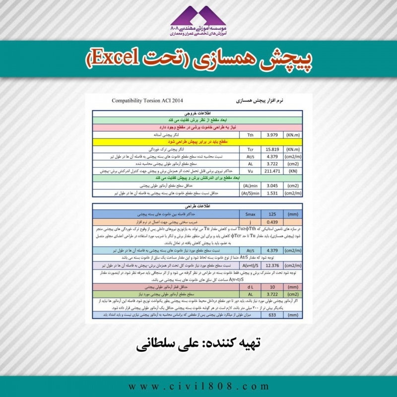 برنامه پیچش همسازی (تحت Excel) برنامه پیچش همسازی (تحت Excel)