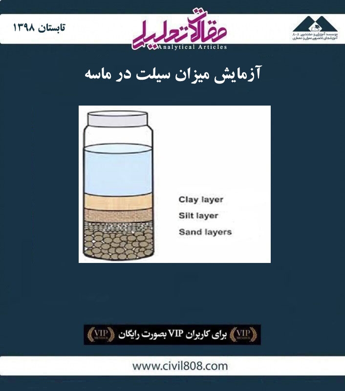 مقاله تحلیلی: آزمایش میزان سیلت در ماسه مقاله تحلیلی: آزمایش میزان سیلت در ماسه