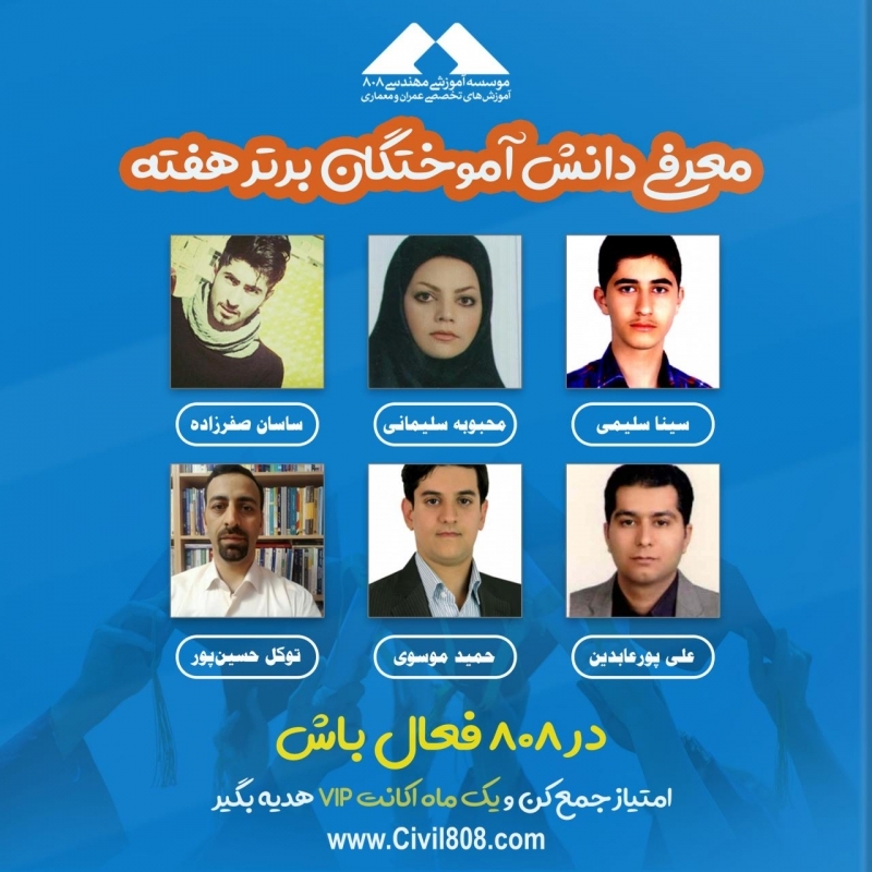 معرفی دانش آموختگان برتر هفته (۳۰ شهریور تا ۵ مهر)