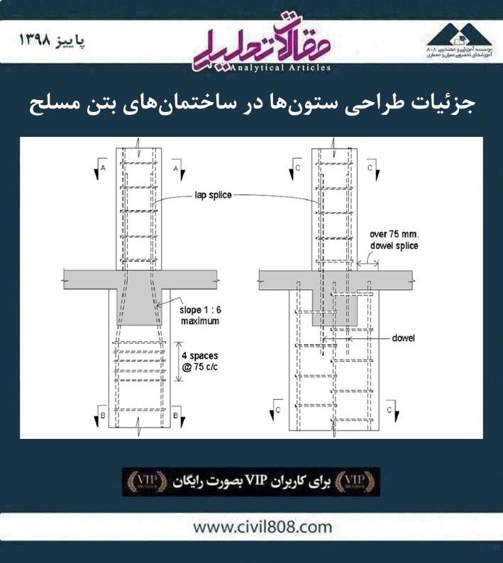 مقاله تحلیلی: جزئیات طراحی ستون‌ ها در ساختمان‌ های بتن مسلح