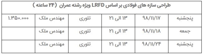 دوره طراحی سازه های فولادی بر اساس LRFD ویژه رشته عمران