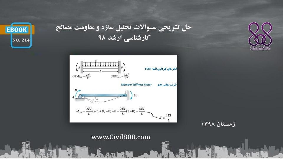 ایبوک ۲۱۴: حل تشریحی سوالات تحلیل سازه و مقاومت مصالح، ارشد ۹۸ ایبوک ۲۱۴: حل تشریحی سوالات تحلیل سازه و مقاومت مصالح، ارشد ۹۸
