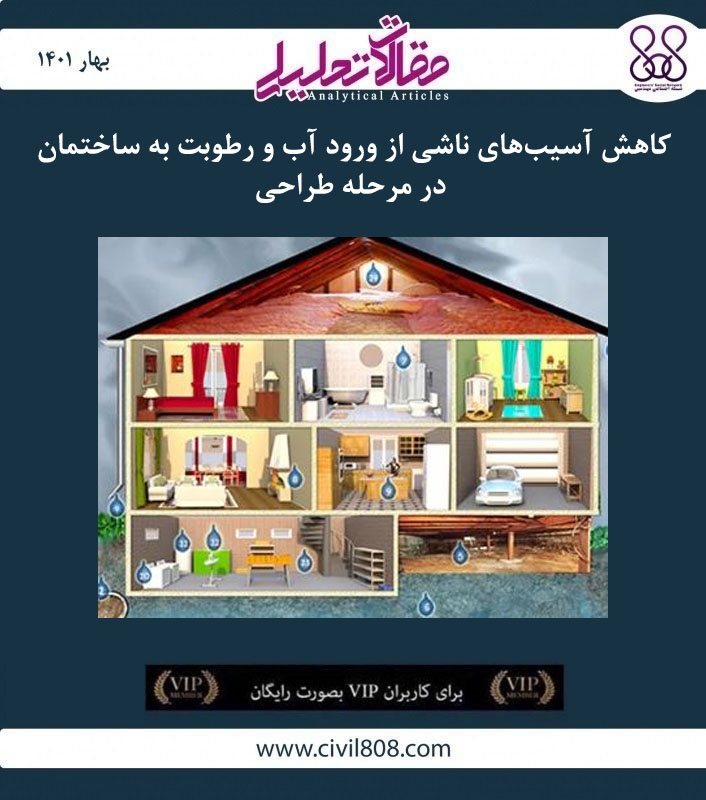 مقاله تحلیلی: کاهش آسیب‌ های ناشی از ورود آب و رطوبت به ساختمان در مرحله طراحی