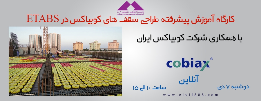 کارگاه آنلاین آموزش پیشرفته طراحی سقف های کوبیاکس در ETABS ، دوشنبه 7 دی