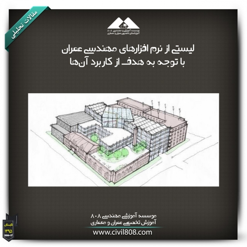 مقاله تحلیلی:لیستی از نرم افزارهای مهندسی عمران با توجه به هدف از کاربرد آن‌ها