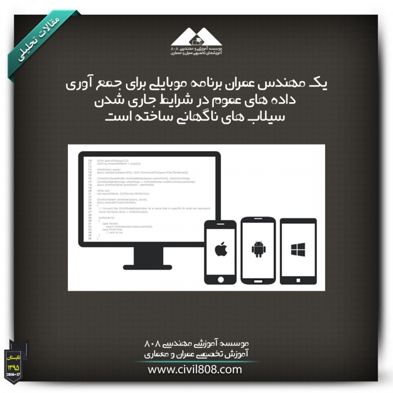 مقاله تحلیلی: یک مهندس عمران برنامه موبایلی برای جمع آوری داده های عموم در شرایط جاری شدن سیلاب های ناگهانی ساخته است