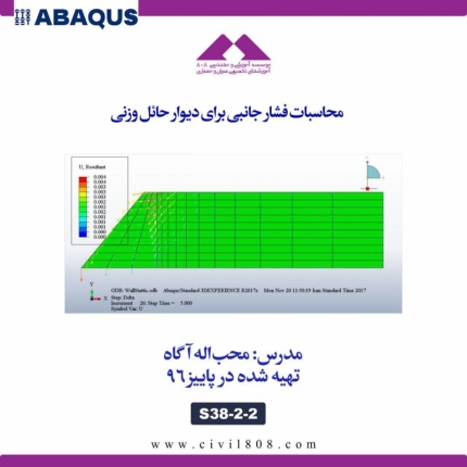 محاسبات فشار جانبی برای دیوار حائل وزنی در نرم افزار ABAQUS
