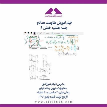 فیلم آموزش مقاومت مصالح (ویژه آمادگی آزمون ارشد و دکتری عمران)- جلسه هشتم: خمش ۳