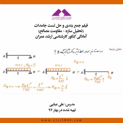 فیلم جمع بندی و حل تست جامدات (تحلیل سازه - مقاومت مصالح) آمادگی کنکور کارشناسی ارشد عمران