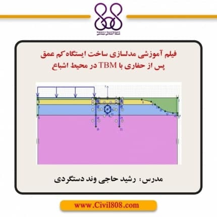 فیلم آموزشی مدلسازی ساخت ایستگاه کم عمق پس از حفاری با TBM در محیط اشباع